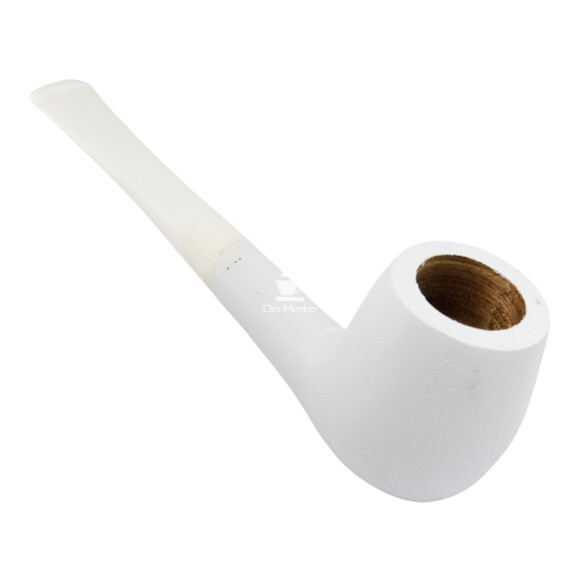 Cachimbo de Madeira Branco Reto de frente