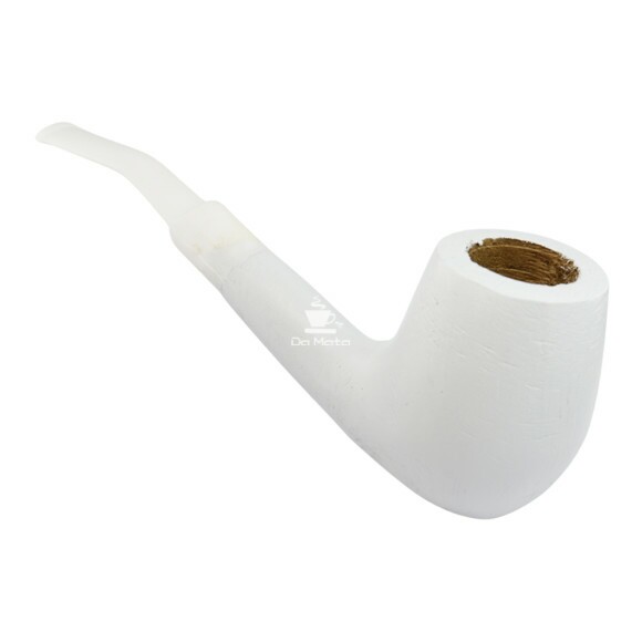 Cachimbo de Madeira Branco Curvo de frente