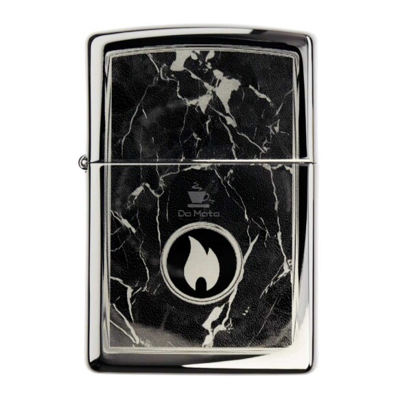 Isqueiro Zippo Marble Flame Design 46571 de frente tabacaria da mata
