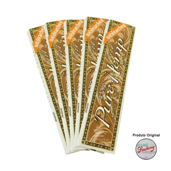kit de Seda Pure Hemp Unbleached Kit com 5 unidades