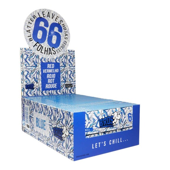 Caixa de Seda Bros Blue King Size 66 Folhas