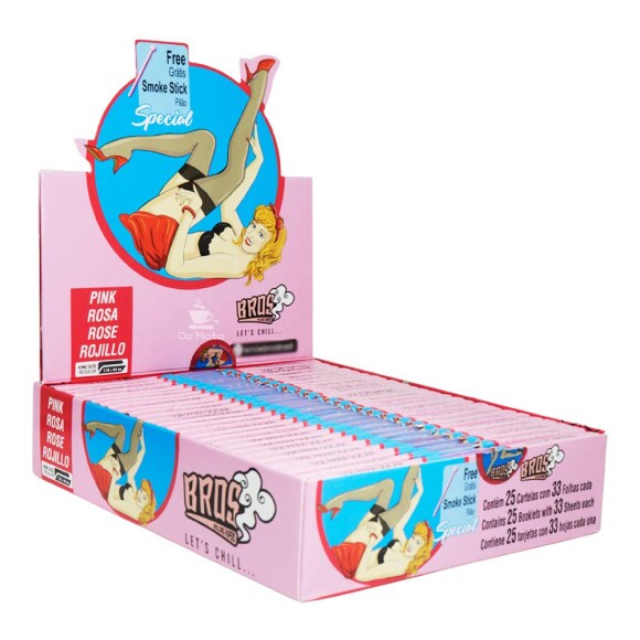 Caixa de Seda Bros Rosa King Size C/ Pilão 