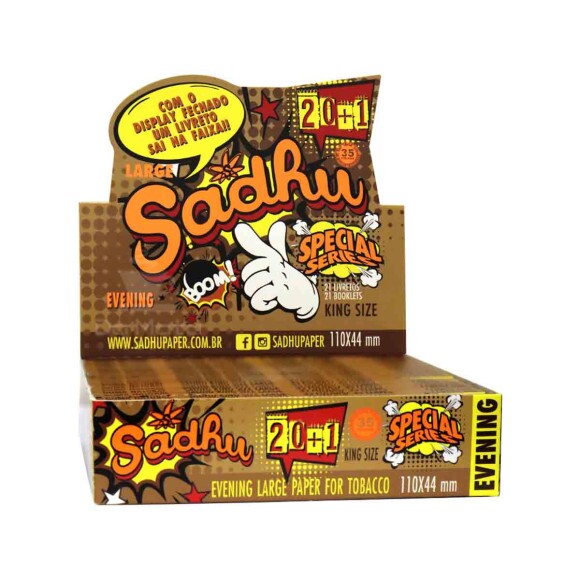 Caixa de Seda Sadhu Evening Brown King Size Large de frente tabacaria da mata