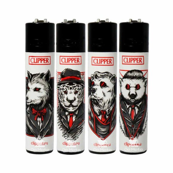 Kit com 4 Isqueiros Clipper Animals Edição Para Colecionador