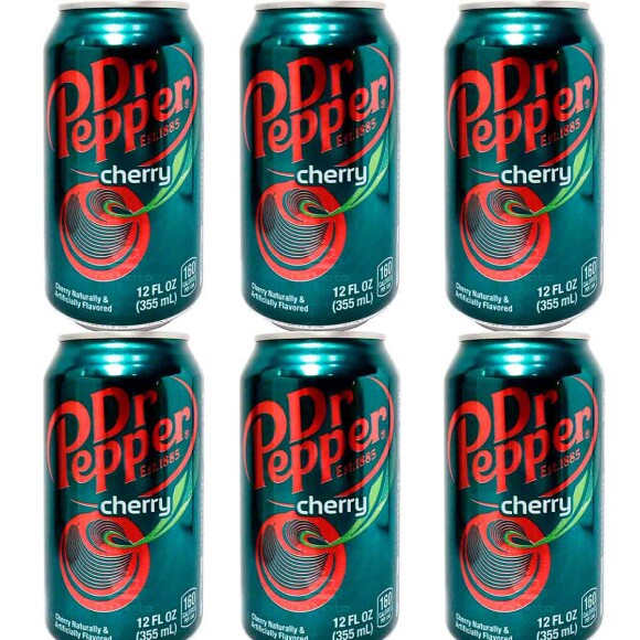 Kit 6 Refrigerantes Dr Pepper Cherry 355ml