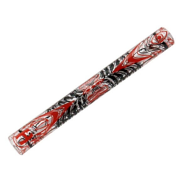 Piteira de Vidro Holder Full Print 8mm Vermelho  de frente tabacaria da mata