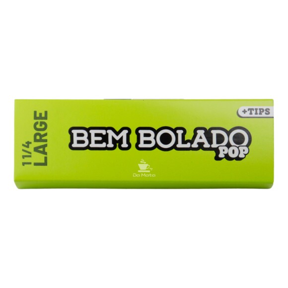 Seda Bem Bolado Pop 1 1/4 Large + Tips de frente tabacaria da mata