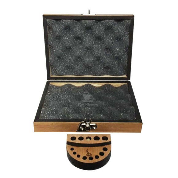  uma Box Glass da Wood Burning com estampa de ET