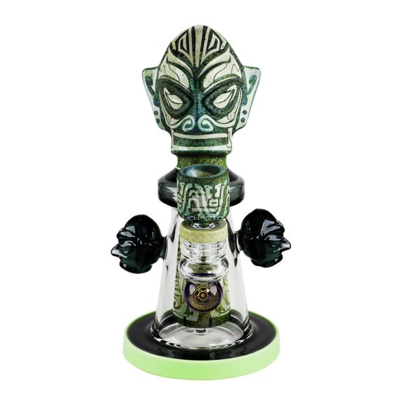 Bong de Vidro Gold Maori Médio Twins de frente tabacaria da mata