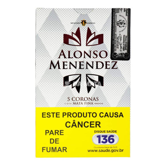 Petaca Charuto Alonso Menendez Corona Mata Fina C/5un de frente tabacaria da mata