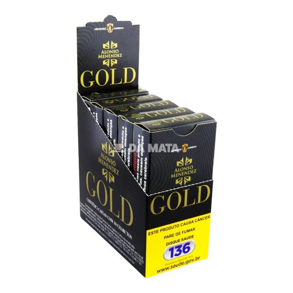 Caixa de Cigarrilha Alonso Menendez Gold Original de lado tabacaria da mata