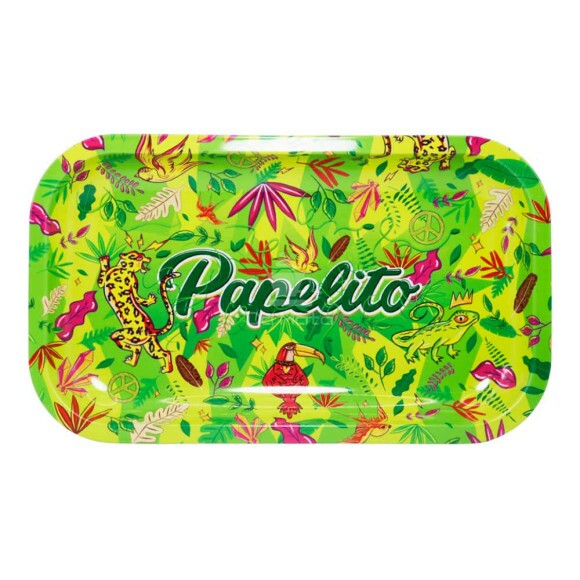 Bandeja de Metal Papelito Fauna e Flora Verde Média