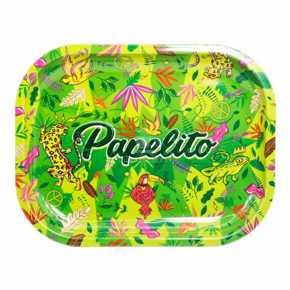 Bandeja de Metal Papelito Fauna e Flora Verde Pequeno