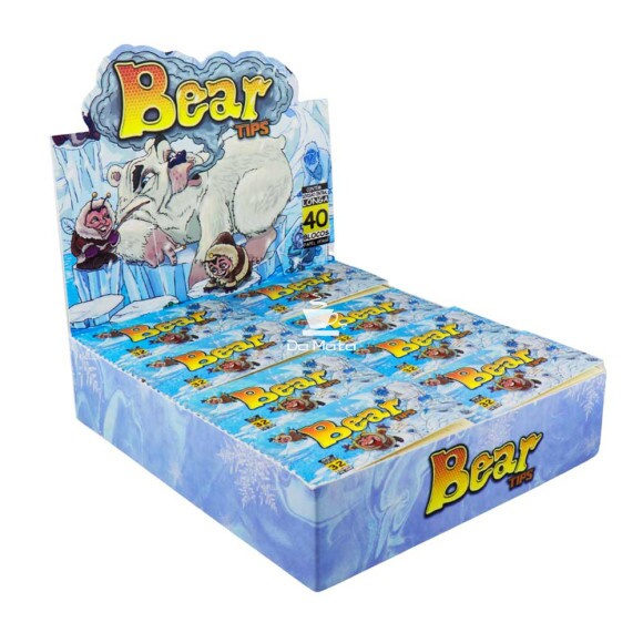 Caixa de Piteira Bear Tips Longa Papel Vergê de lado tabacaria da mata