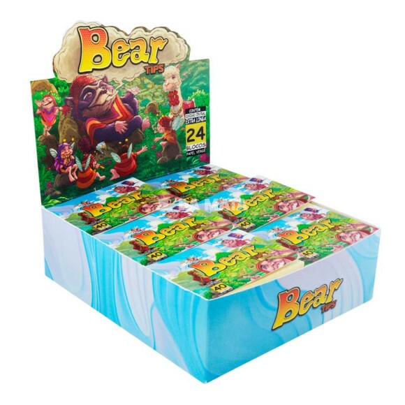 Caixa de Piteira Bear Tips Extra Longa Vergê de lado tabacaria da mata