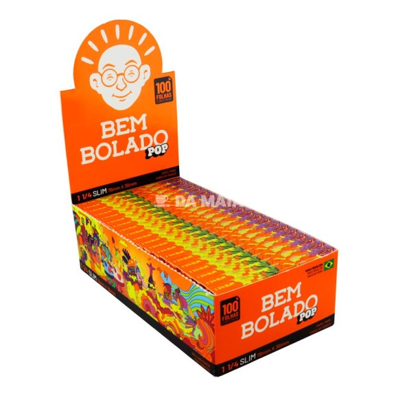 Caixa de Seda Bem Bolado Pop 1 1/4 Slim 100 Folhas de lado tabacaria da mata