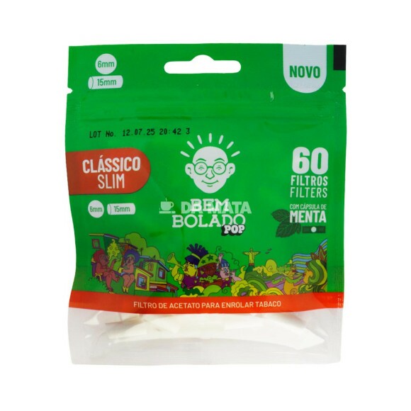 Filtro Bem Bolado Pop Mentol Clássico Slim de frente tabacaria da mata