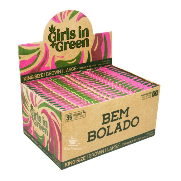 Caixa de Seda Bem Bolado Girls In Green King Size de lado