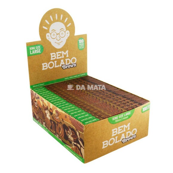Caixa de Seda Bem Bolado Brown King Size Large 100 Folhas de lado tabacaria da mata