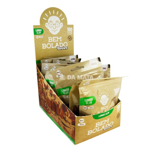 Caixa de Filtro Bem Bolado Pop Brown Slim Longo de lado tabacaria da mata