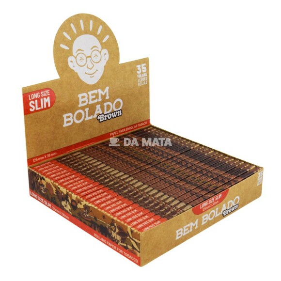 Caixa de Seda Bem Bolado Brown Long Size Slim de frente tabacaria da mata 