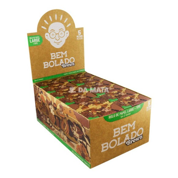 Caixa de Seda Bem Bolado Brown Rolos C/ Piteira  de frente tabacaria da mata 