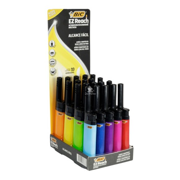 Caixa de Isqueiro Bic EZ Reach com 20 unidades