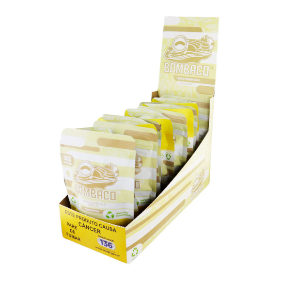 Caixa de Bombaco Virgínia Gold Baunilha de frente aberta