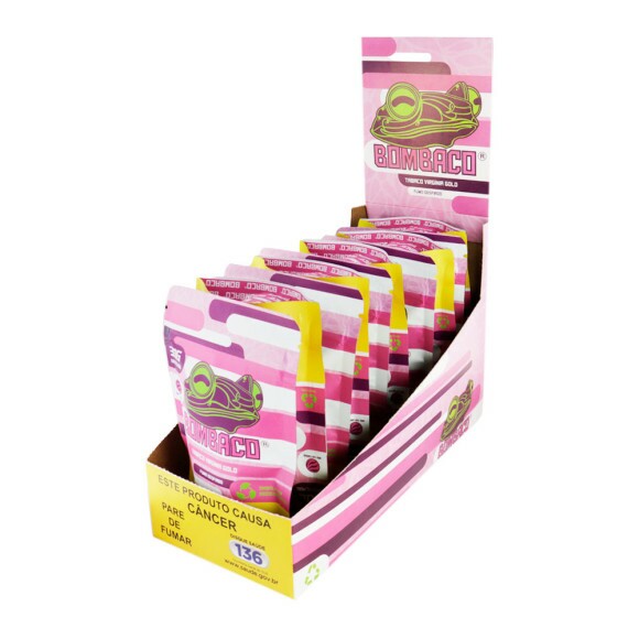 Caixa de Bombaco Virgínia Gold Extra Suave de frente aberta