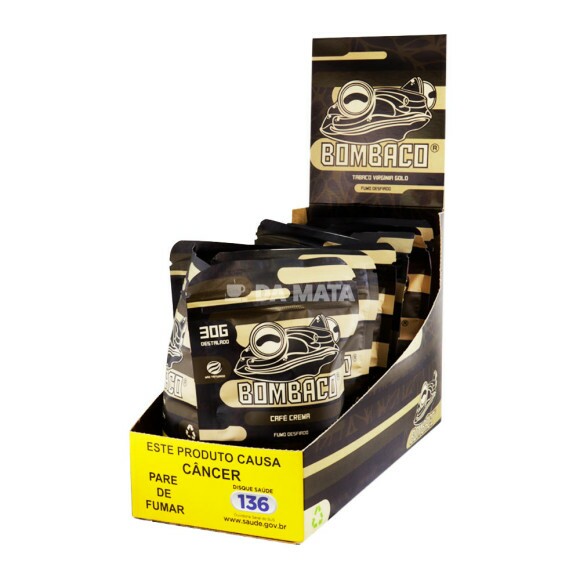 Caixa de Bombaco Virgínia Gold Café Crema de lado tabacaria da mata