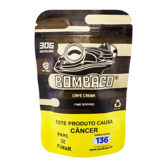 Bombaco Virgínia Gold Café Crema 30g de frente tabacaria da mata
