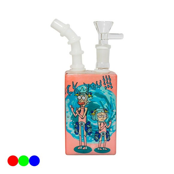 Bong de Vidro Quadrado Rick and Morty 