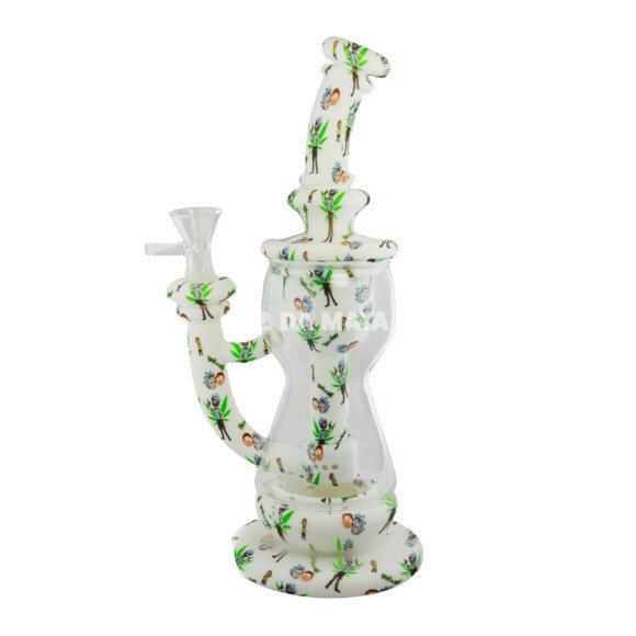 Bong Silicone e Vidro Rick and Morty Edição Premium de lado tabacaria da mata