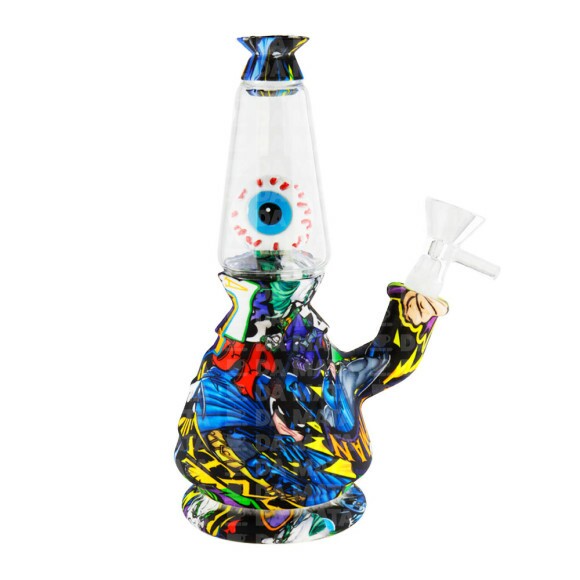 Bong de Silicone e Vidro Eye Batman 18cm de frente tabacaria da mata