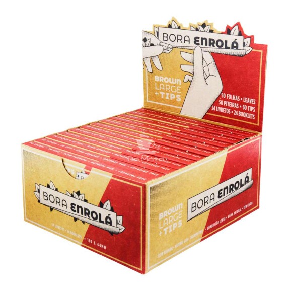 Caixa de Seda Bora Enrolá Brown Large c/ Piteira de lado tabacaria da mata