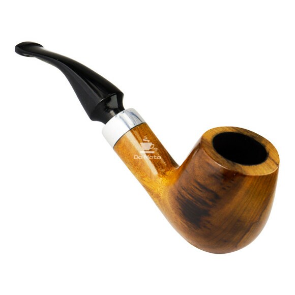 Cachimbo Anel Cromado Curvo de frente