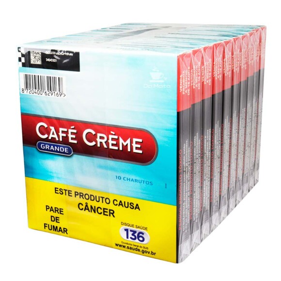 Pacote de Cigarrilha Café Crème Blue Grande de lado