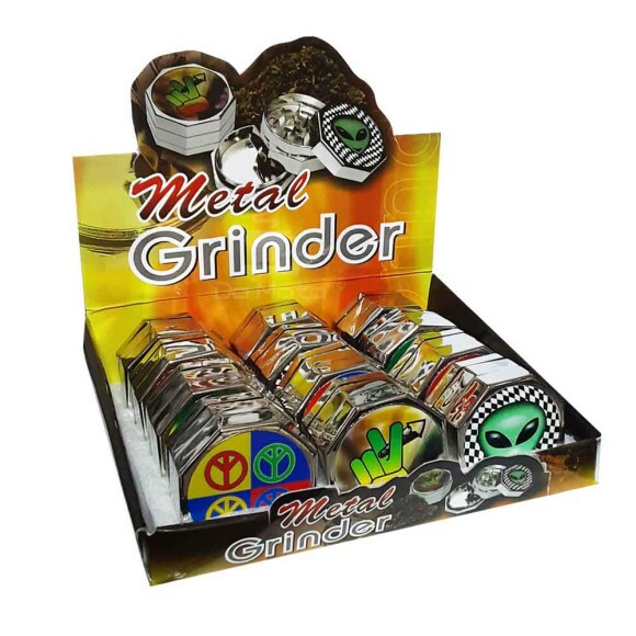 Caixa de Dichavador de Metal Octagonal