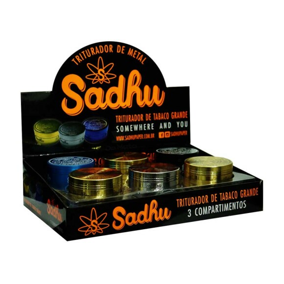 Caixa de Dichavador de Metal 3 partes Sadhu