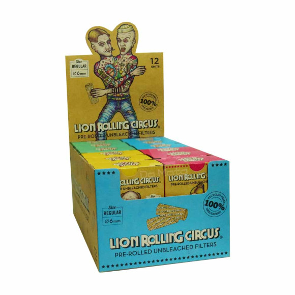 Caixa de Piteira Pré-enrolada Lion Rolling Circus