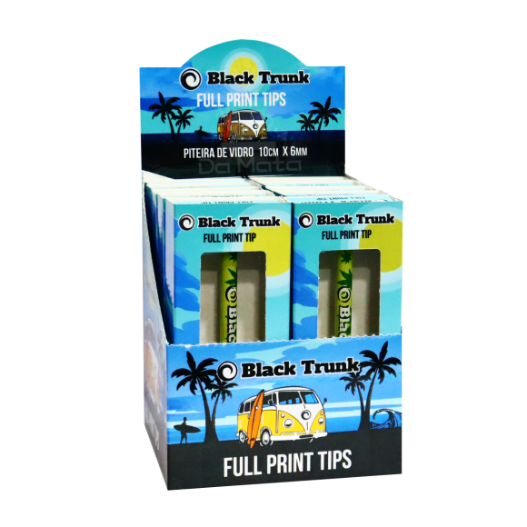 Caixa de Piteira de Vidro Black Trunk Longa Full Print