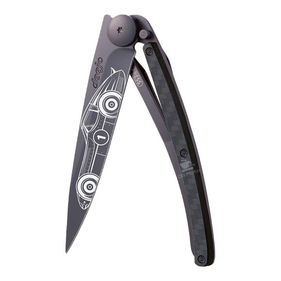 Canivete Deejo 37g Carbon Fiber aberto