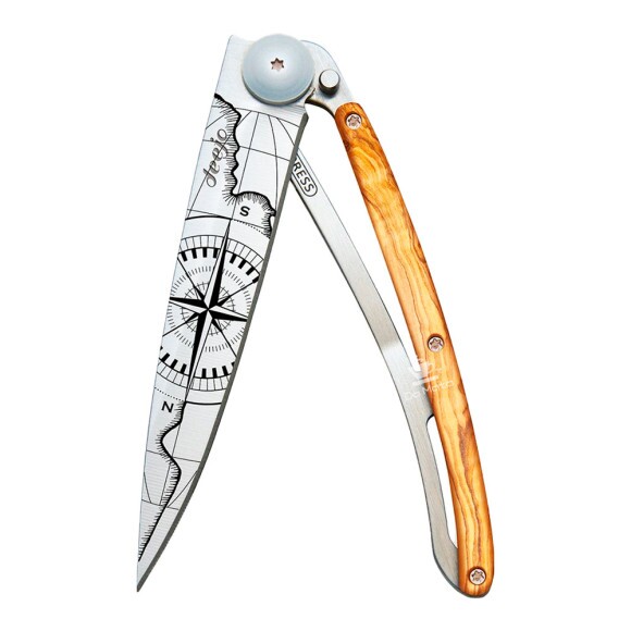 Canivete Deejo 37g Olive Wood aberto