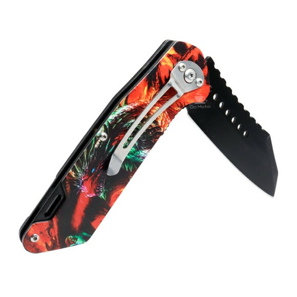 Canivete de Aço Inoxidável Dragon aberto