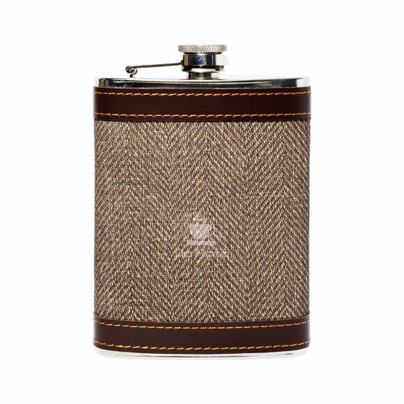 Cantil de Metal Clássico envolvido em Couro Grande