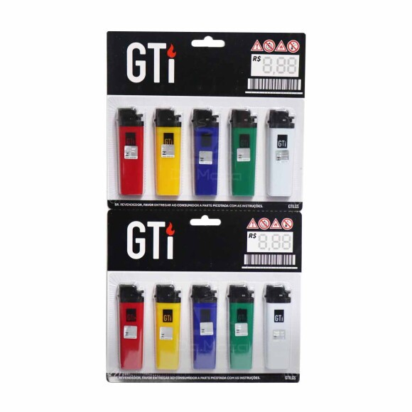 Cartela de Isqueiro GTI Colorido