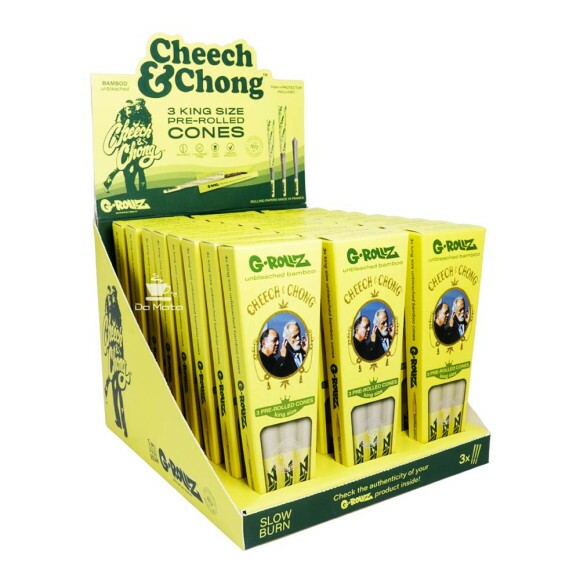 Caixa de Cone G-Rollz King Size Unbleached Bamboo C/ 3