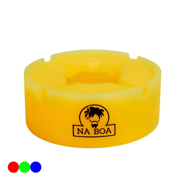 Cinzeiro de Silicone Na Boa Fluorescente c/ Tampa