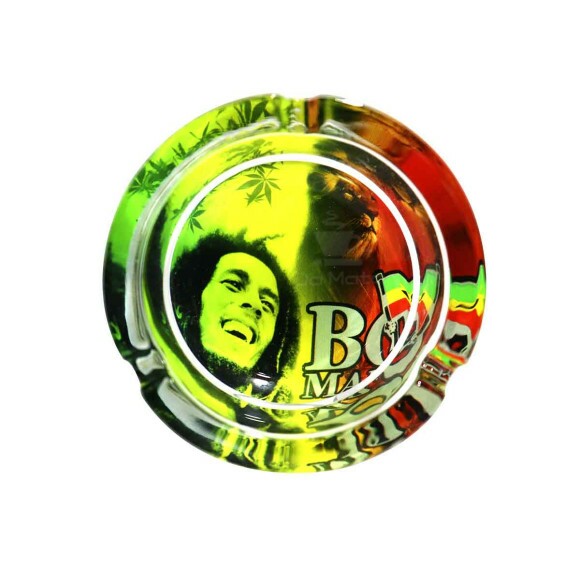 Cinzeiro de Vidro Redondo Bob Marley