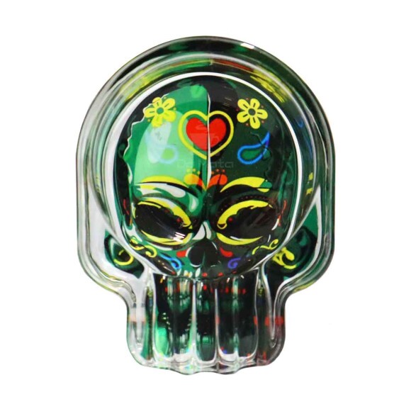 Cinzeiro de Vidro Black Skull